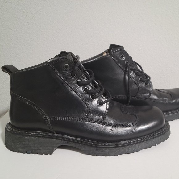 Bostonion Blue Mens Leather Upper Boot, Black - Picture 1 of 6